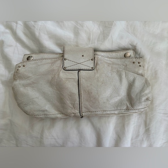 Chloe White Clutch with Silver and Gold Details - Picture 2 of 3